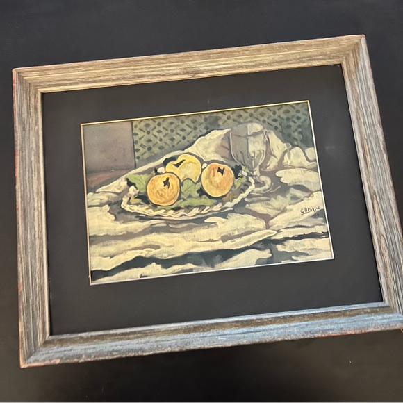 Vintage Other - Vintage Framed Art with Gray - Gray and Brown